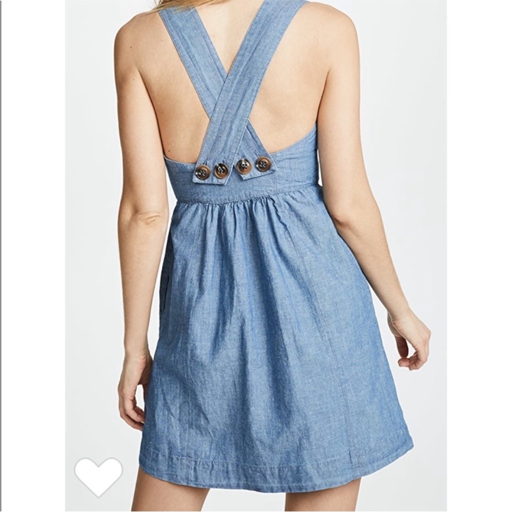 Free People Carolina Chambray Mini Dress in Blue - Picture 3 of 8